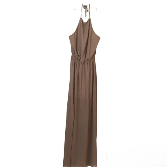Show Me Your Mumu Heather Halter Dress Dune Chiffon - Picture 3 of 5